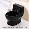 Posacenere creativo in ceramica a forma di water, nero lucido, 12,5x8,2x11,1 cm - Nero