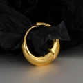 Minimalistische goldene Croissant-Creolen aus S925 Sterlingsilber mit polierter Oberfläche - 18K Vergoldet (Einzelstück) / 925er Silber