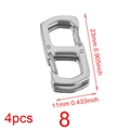 Polished silver stainless steel S-shaped lobster clasp hooks 4pcs set with size 23mm - Steel 8