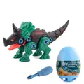 Green and black DIY take apart triceratops dinosaur toy with screwdriver and blue egg - CT Monoclonius (Egg Pack) + Screwdriver