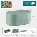 Bac à glaçons en silicone vert à 72 grilles avec boîte de rangement et pelle pour congélateur - Fond souple vert 2 couches 72 grilles avec boîte de rangement et pelle