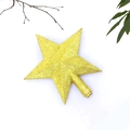 Golden glitter star tree topper with base connector for Christmas tree decoration - 25cm / Gold