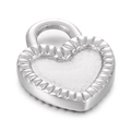 Colgante de corazón en acero inoxidable plateado con bordes texturizados para joyas - Color Acero Corazón Texturizado Estilo C (KLJ8288-Z)