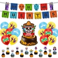 Dia de Muertos feestdecoratieset met kleurrijke banners, ballonnen en cake toppers - Dag van de Doden Stijl Negen