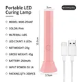 Mini handheld UV nail lamp in sweet pink with 6 LED beads and USB charging cable - Sweet Pink Hexagon Handheld Lamp