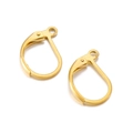 Ganchos para pendientes de acero inoxidable bañados en oro para bisutería - Estilo Color Dorado (KLJ617-Z)