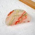 Artistic oil painting style semi-circle acrylic hair claw clip in beige and orange - Yellow Colorful - Semicircle