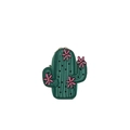Borsa a tracolla carina a forma di cactus verde con accenti floreali rosa e catena - Cactus Con Fiori Rosa / Rosa