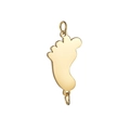 18K gold plated stainless steel baby feet connector charm for DIY jewelry making - Gold (Double Hole)