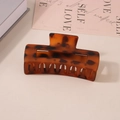 Rectangular matte shark hair claw clip in tortoiseshell leopard print pattern - #40 Matte Leopard Print - 10.5cm / Bulk (No Packaging)