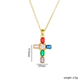 Collana a croce dorata con gemme colorate e dimensioni di 17,5 mm x 27 mm - Croce Colorata