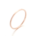 Juego de anillos tres en uno minimalista de acero inoxidable en oro rosa para mujer - US 6 / Oro rosa