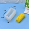 Rectangular toast bread silicone mold for DIY crafts with 9.3cm length measurement - US 9