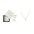 Collana cuore moissanite dorata con catena a graffetta, scatola regalo di lusso e certificato - 40+5cm / Collana (Argento 925 + Scatola a Cassetto + Certificato GRA)