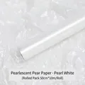 Pearlescent white gift wrapping paper roll, 50cm x 10m size, elegant floral packaging material - Pearlescent White 50cm*10m / Roll