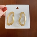 Minimalist gold heart earrings with hollow geometric design in matte finish - Gold Irregular Disc