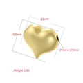 Detailed view of 18mm gold heart metal bead for DIY jewelry making showing hole size - VZ457 Heart Gold Large
