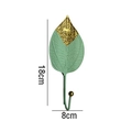 Leaf-shaped single wall hook in gold and light green finish for home decoration - Green F (Long Feather)