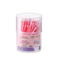 Disposable pink double-headed cotton swabs with ear spoon design, 100 pieces per box - 100 Pieces/Pack / Pink