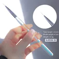 Professional blue glitter nail liner brush for fine painting with 0.7cm synthetic bristle - 01 Liner Pen (GJ0536-01)