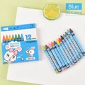 Set de 12 crayons de couleur bleus pour enfants avec motifs de dessins animés créatifs - 12 Couleurs Boîte Bleue