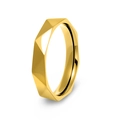 Anillo geométrico minimalista de acero de titanio dorado con acabado pulido brillante - US 6 / Dorado