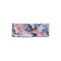 Bohemian wide elastic headband featuring 3D floral and butterfly prints in pink and blue - 3D Floral Butterfly