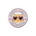 Süße Emaille-Katzenbrosche mit rosa Sonnenbrille und Meow Meow Catitude Text - Miau Miau Catitude (Katze mit Sonnenbrille)
