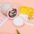 Pink macaron foldable round travel mirror for DIY craft accessories and portable use - Pink