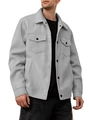Veste en velours côtelé gris clair pour homme avec boutonnage simple et poches poitrine - S / Gris