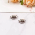 Pair of cylindrical magnetic jewelry clasps in silver finish for necklaces and bracelets - Short Cylinder Silver 6mm