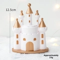 Dreamy white and gold resin castle decoration for Christmas tabletop displays, 12.5cm - Castle (23g)