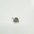 Abalone shell heart lock pendant with silver textured border for DIY jewelry - Heart-Silver (Abalone Shell)