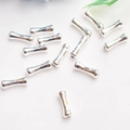 Polished 14K gold filled bamboo style tube beads for DIY jewelry making and bracelets - 3x8mm / Silver