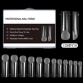 120PCS professional clear nail extension forms set with scale lines in 12 various sizes - 120pcs Matte-free Nail Extension Molds