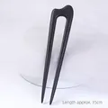 Minimalist black ebony wood U-shaped hair pin featuring 15cm length and geometric design - U Hairpin - Large G