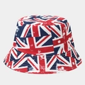 Reversible bucket hat featuring vintage UK and Australia flag print on durable canvas - British and Australian Flag Fusion Vintage Style (2#色)