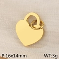 Golden heart pendant made of polished stainless steel, 16x14mm minimalist DIY jewelry - Gold Mirror Heart Style (KP120373-Z)
