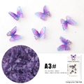 Dettaglio macro di decorazioni per unghie a farfalla 3D blu-viola e confezione - Farfalla Simulata A3# (Sfumatura Blu e Viola)