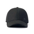 Classic black men's baseball cap made of premium thick cotton fabric with SYL metal logo - Black