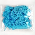 Blue glitter confetti alphabets for back to school parties in clear plastic packaging - Blue