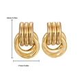 Detailed dimensions of 18K gold twisted hoop earrings showing 24mm height and 17mm width - 18K Gold Large Double Ring Style (T217_1)
