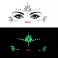 Luminous face jewelry stickers with glowing green effect for festivals and parties - YG-06