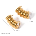 Boucles d'oreilles créoles multicouches en or 18 carats avec finition texturée large - Or 18K