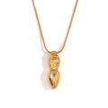 Collar de cadena de serpiente minimalista de acero inoxidable chapado en oro de 18K - Estilo Espada Corta Geométrica (N3183) / Dorado