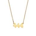 Collana minimalista in acciaio inossidabile dorato con ciondolo triplo numero 444 - 444