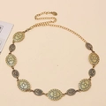 Cadena de cintura bohemia en bronce con discos grabados para vestidos y camisas - Estilo Sencillo / Dorado Bohemio