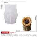 Silicone mold for DIY sunflower pillar candle with detailed tree bark base and petals - Sunflower