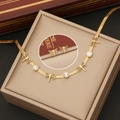 Set di gioielli a forma di libellula dorata con collana e orecchini a perno - 2# Set Libellula