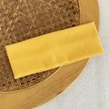 Elastic yellow ribbed knit headband for sports and yoga, soft textured hair accessory - Bright Yellow